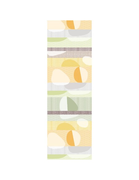 Chemin de table coton jacquard Mille Galets Terre cuite, Garnier-Thiébaut