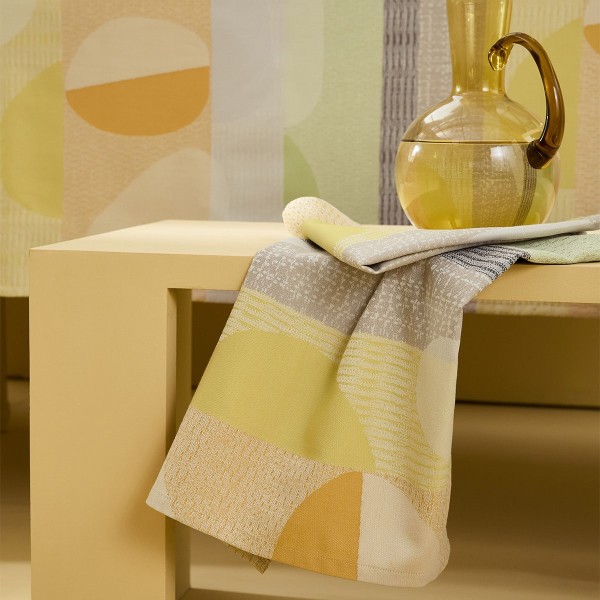 Serviettes de table coton jacquard Mille Galets Terre cuite, Garnier-Thiébaut