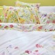 Garnier-Thiébaut -Taies d'oreiller imprimées en percale de coton lavé 80 fils/cm² Souffle fleuri Printemps