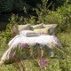 Garnier-Thiébaut - Housse decouette imprimée en percale de coton lavé 80 fils/cm² Souffle fleuri Printemps