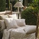 Garnier-Thiébaut - Parure de lit brodée en percale de coton 80 fils/cm² lavé, Monnaie du pape Naturel
