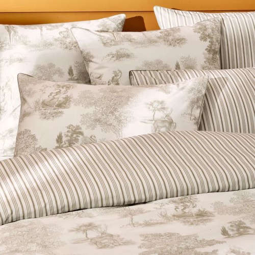 Garnier-Thiébaut - Parure de lit imprimée en percale de coton 80 fils/cm², Poésie Naturel