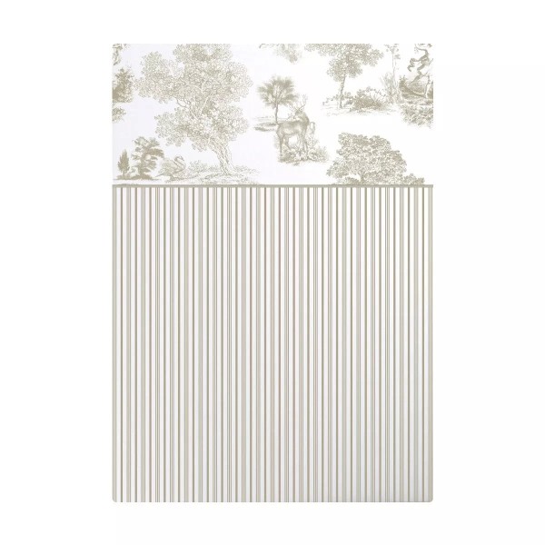 Garnier-Thiébaut - Drap plat imprimé en percale de coton 80 fils/cm², Poésie Naturel