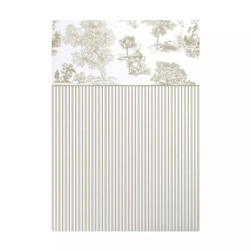 Garnier-Thiébaut - Drap plat imprimé en percale de coton 80 fils/cm², Poésie Naturel