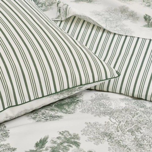 Garnier-Thiébaut - Taies d'oreiller imprimées en percale de coton 80 fils/cm², Poésie Verde