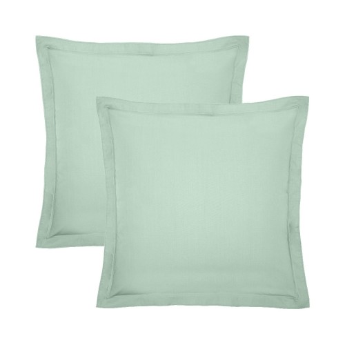 Garnier-Thiébaut - Taies d'oreiller carrées unies en percale de coton 80 fils/cm² La percale française Givre