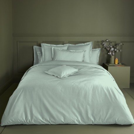 Garnier-Thiébaut - Parure de lit unie en percale de coton 80 fils/cm² La percale française Givre