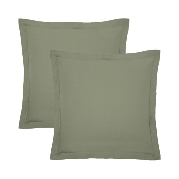 Garnier-Thiébaut - Tissu uni en percale de coton 80 fils/cm² La percale française Verde- Laize 288cm