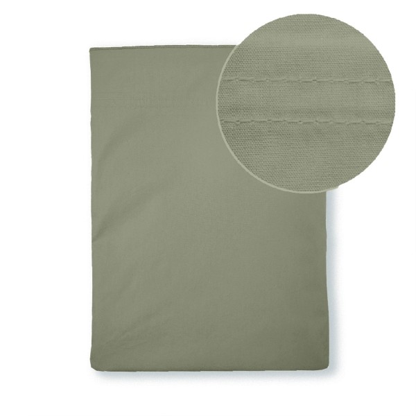 Garnier-Thiébaut - Drap plat uni en percale de coton 80 fils/cm² La percale française Verde