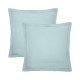 Garnier-Thiébaut - Taies d'oreiller carrées unies en percale de coton 80 fils/cm² La percale française Bleu Aqua