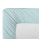 Garnier-Thiébaut - Drap housse uni en percale de coton 80 fils/cm² La percale française Bleu Aqua