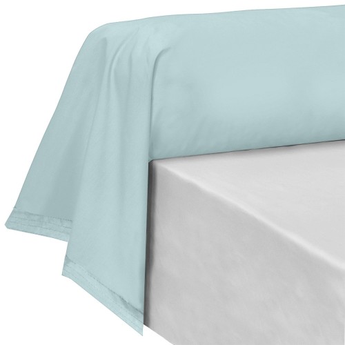 Garnier-Thiébaut - Tissu uni en percale de coton 80 fils/cm² La percale française Bleu Aqua- Laize 288cm
