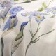 Garnier-Thiébaut - Parure de lit imprimée en métis lin/coton lavé Iris d'été Naturel