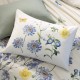 Garnier-Thiébaut - Taies d'oreiller imprimées en métis lin/coton lavé Iris d'été Naturel