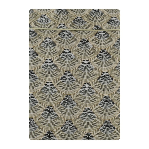 Garnier-Thiébaut - Tissu imprimé en satin de coton 120 fils/cm² Eventails Argile, Laize 300cm