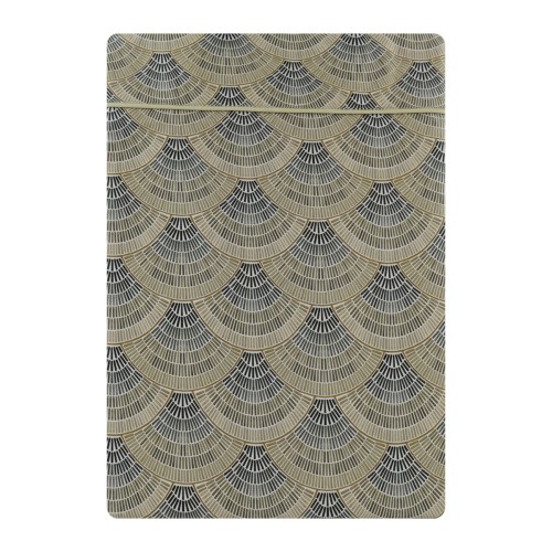 Garnier-Thiébaut - Tissu imprimé en satin de coton 120 fils/cm² Eventails Argile, Laize 300cm