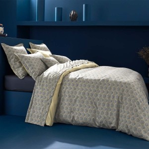 Garnier-Thiébaut - Tissu imprimé en satin de coton 120 fils/cm² Eventails Argile, Laize 300cm 2