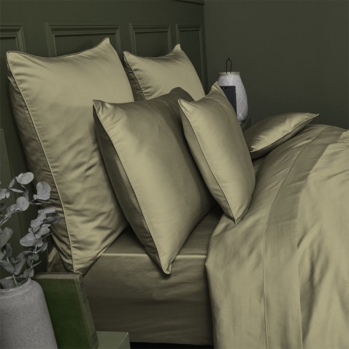 Garnier-Thiébaut - Tissu uni en satin de coton 120 fils/cm² Ava Glaise, Laize 268cm