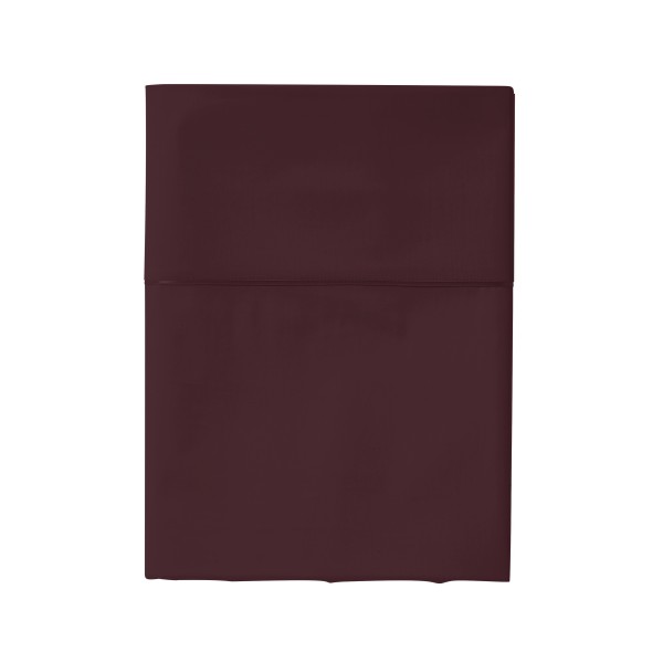 Alexandre Turpault - Drap plat uni en satin de coton Bio 120 fils/cm² Teophile Hellébore