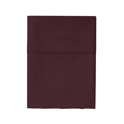 Alexandre Turpault - Drap plat uni en satin de coton Bio 120 fils/cm² Teophile Hellébore