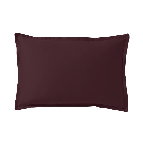 Alexandre Turpault - Taie d'oreiller rectangle unie en satin de coton Bio 120 fils/cm² Teophile Hellébore