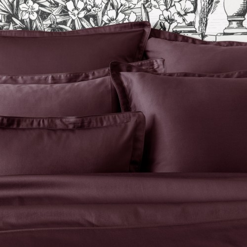 Alexandre Turpault - Housse de couette unie en satin de coton Bio 120 fils/cm² Teophile Hellébore