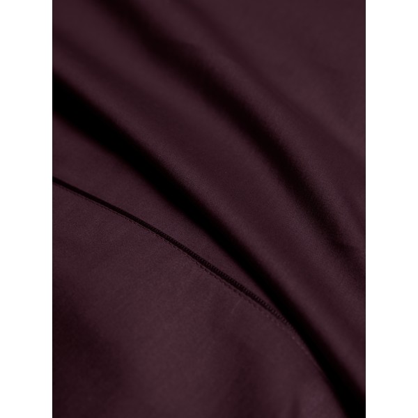 Alexandre Turpault - Parure de lit unie en satin de coton Bio 120 fils/cm² Teophile Hellébore