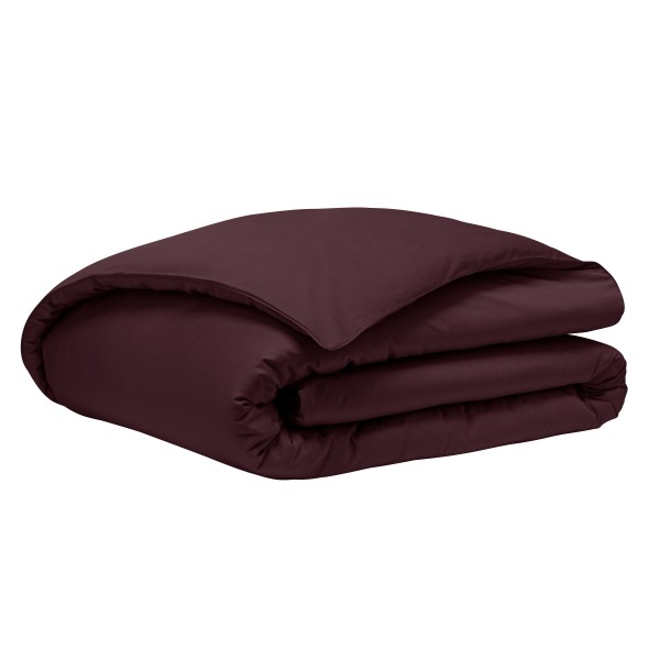 Alexandre Turpault - Housse de couette unie en satin de coton Bio 120 fils/cm² Teophile Hellébore