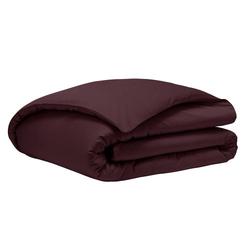 Alexandre Turpault - Housse de couette unie en satin de coton Bio 120 fils/cm² Teophile Hellébore