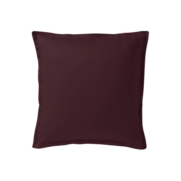 Alexandre Turpault - Taie d'oreiller carrée unie en satin de coton Bio 120 fils/cm² Teophile Hellébore