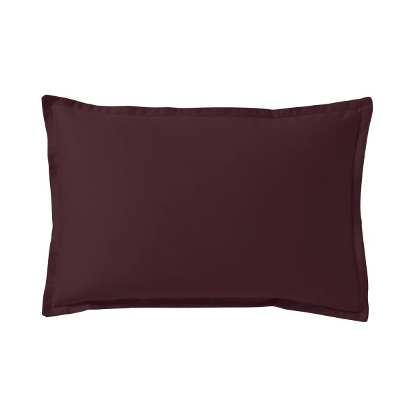 Alexandre Turpault - Taie d'oreiller rectangle unie en satin de coton Bio 120 fils/cm² Teophile Hellébore