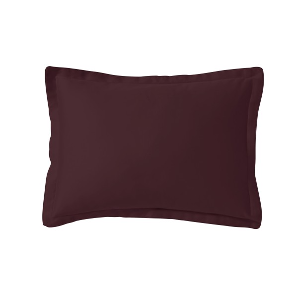 Alexandre Turpault - Taie rectangle unie en satin de coton Bio 120 fils/cm² Teophile Hellébore