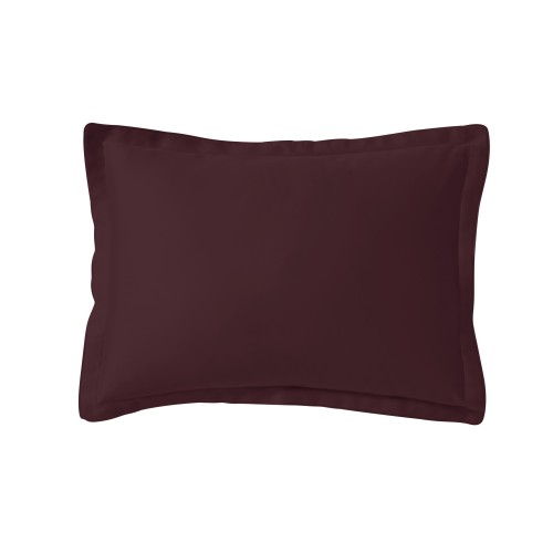 Alexandre Turpault - Taie rectangle unie en satin de coton Bio 120 fils/cm² Teophile Hellébore