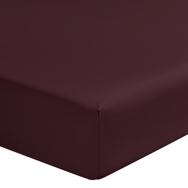 Alexandre Turpault - Drap housse uni en satin de coton Bio 120 fils/cm² Teophile Hellébore