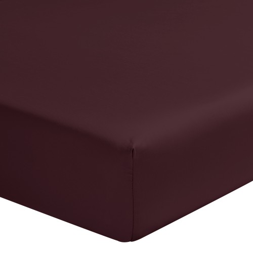 Alexandre Turpault - Drap housse uni en satin de coton Bio 120 fils/cm² Teophile Hellébore