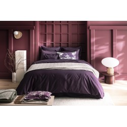 Alexandre Turpault - Housse de couette unie en satin de coton Bio 120 fils/cm² Teophile Hellébore