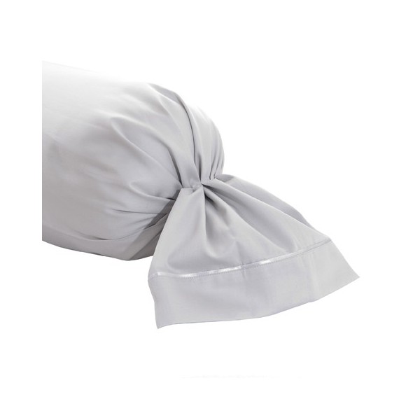 Taie de traversin satin de coton Bio Teophile Argent