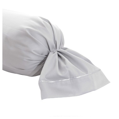 Taie de traversin satin de coton Bio Teophile Argent