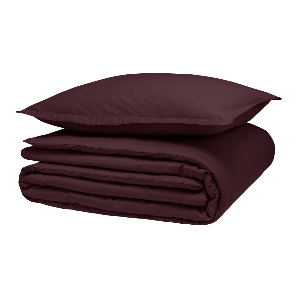 Housse de couette unie en satin de coton Bio Teophile Hellébore