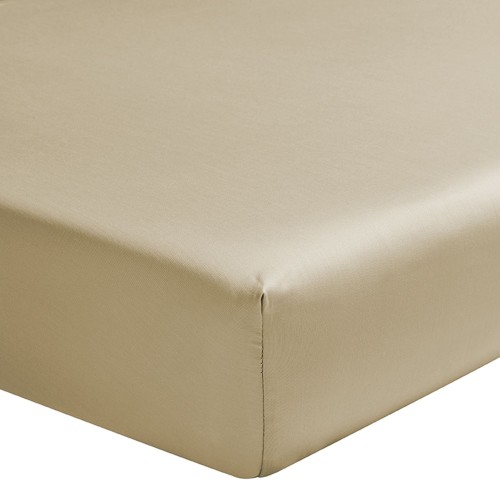 Drap housse uni Teophile Désert en satin de coton Bio 120 fils/cm² - Alexandre Turpault