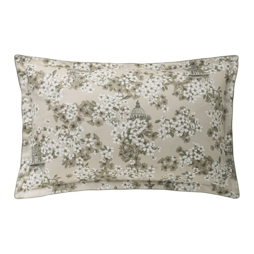 Fine Fleur, Taie d'oreiller rectangle imprimée en satin de coton Bio 120 fils/cm² - Alexandre Turpault