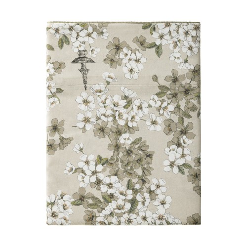 Fine Fleur, Drap plat imprimé en satin de coton Bio 120 fils/cm² - Alexandre Turpault