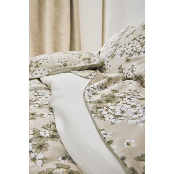 Fine Fleur, Housse de couette lit imprimée en satin de coton Bio 120 fils/cm² - Alexandre Turpault