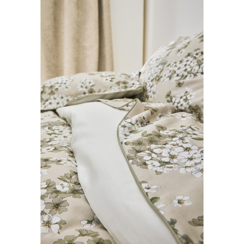 Fine Fleur, Housse de couette lit imprimée en satin de coton Bio 120 fils/cm² - Alexandre Turpault