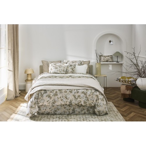 Fine Fleur, Housse de couette lit imprimée en satin de coton Bio 120 fils/cm² - Alexandre Turpault