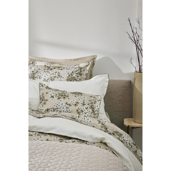 Fine Fleur, Housse de couette lit imprimée en satin de coton Bio 120 fils/cm² - Alexandre Turpault