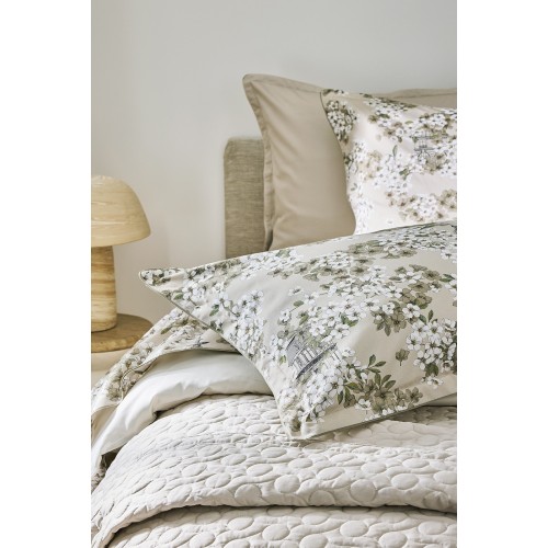 Fine Fleur, Parure de lit imprimée en satin de coton Bio 120 fils/cm² - Alexandre Turpault