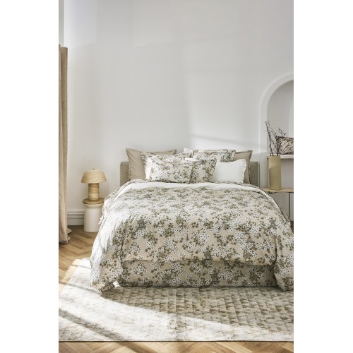 Fine Fleur, Housse de couette lit imprimée en satin de coton Bio 120 fils/cm² - Alexandre Turpault