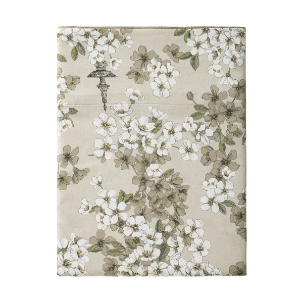 Fine Fleur, Drap plat imprimé en satin de coton Bio 120 fils/cm² - Alexandre Turpault