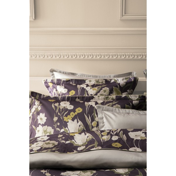 Closerie, Parure de lit imprimée en satin de coton Bio 120 fils/cm² - Alexandre Turpault